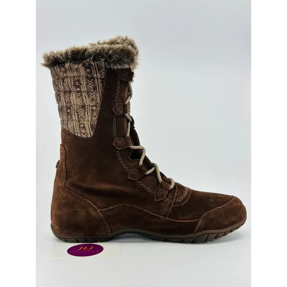 North Face Women's Nuptse Purna II Brown Waterproof Suede Winter Boots Size 9